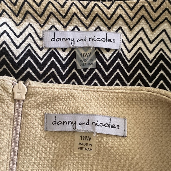 Danny and Nicole woman’s 2 pcs plus jacket / dress zing zag design back, tan - Picture 9 of 17